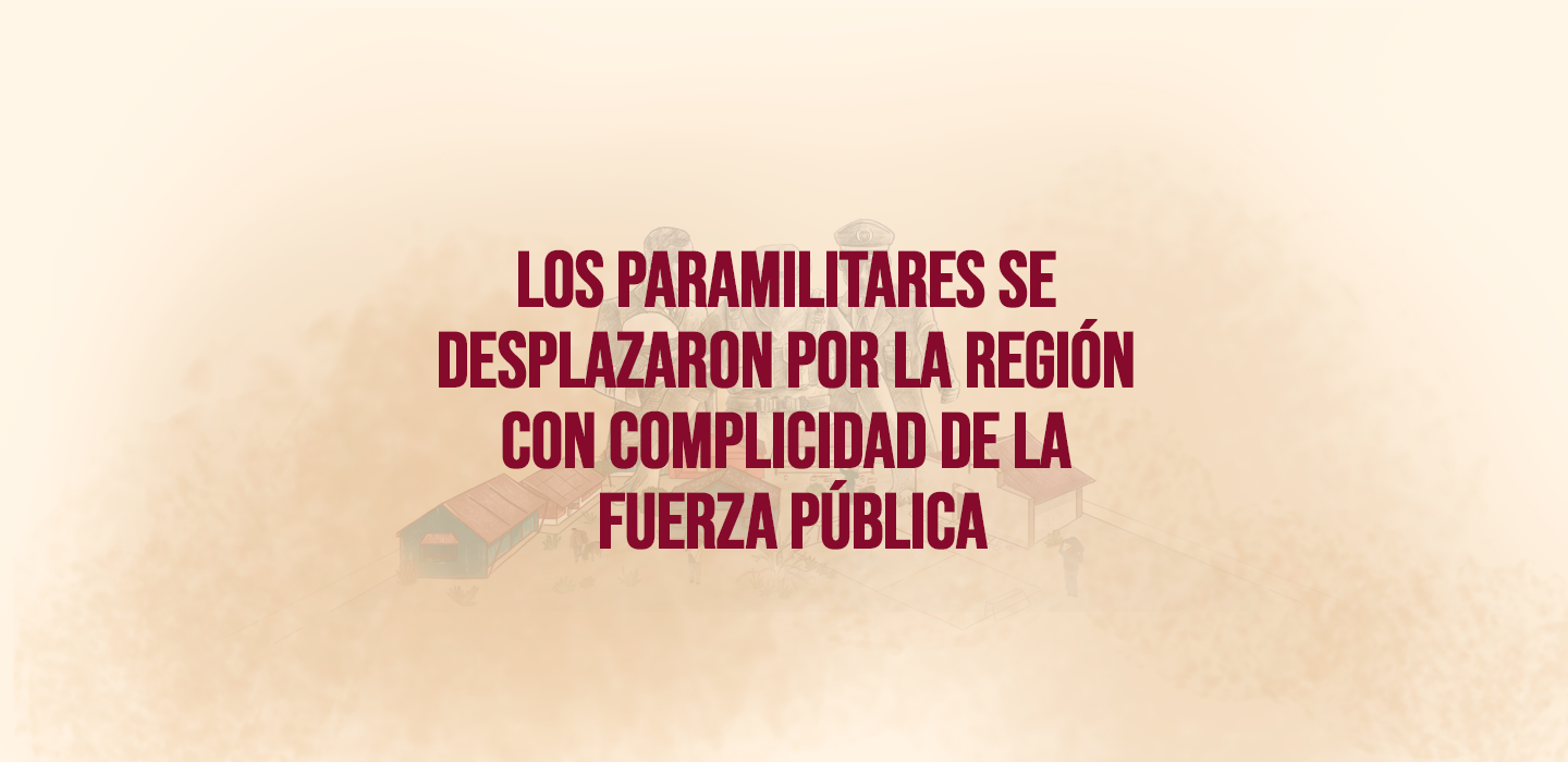 LOS PARAMILITARES SE DESPLAZARON POR LA REGIÓN CON COMPLICIDAD DE LA FUERZA PÚBLICA