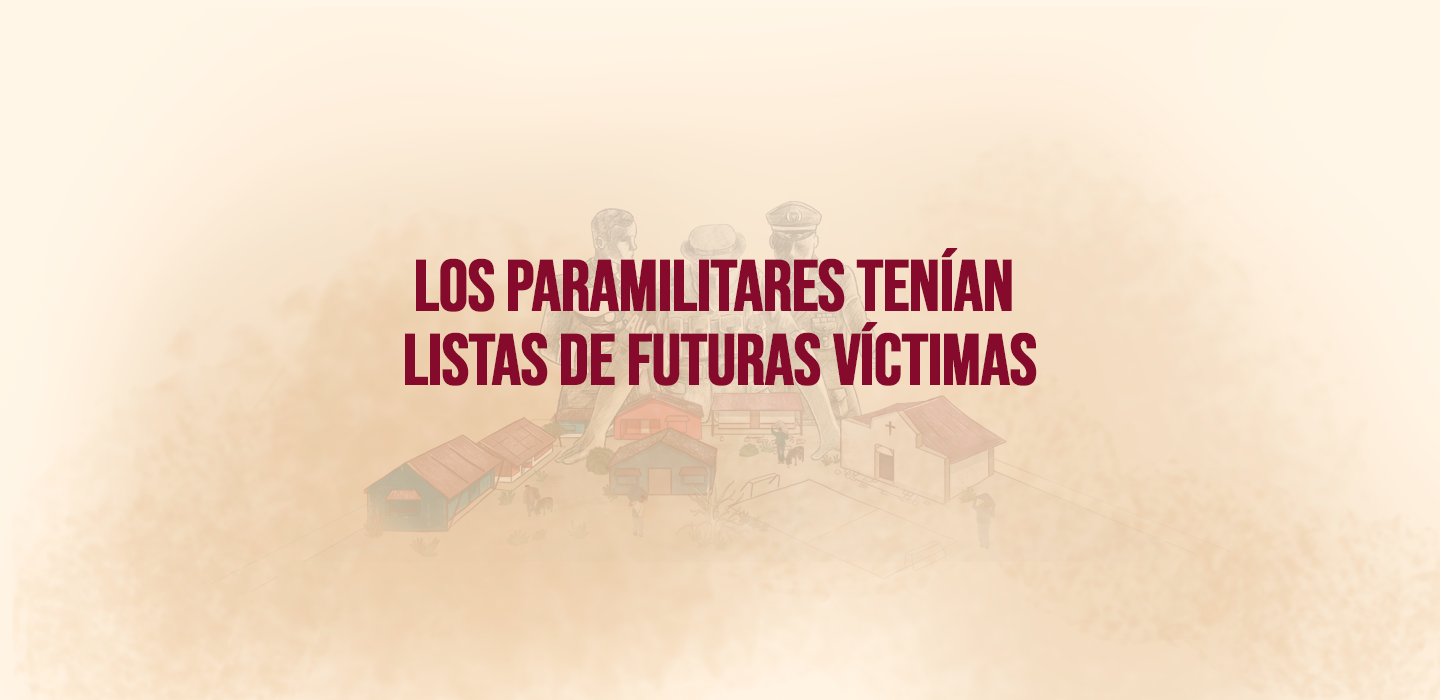 LOS PARAMILITARES TENÍAN LISTAS DE FUTURAS VÍCTIMAS