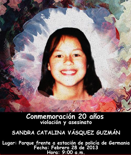 Homenaje póstumo a Sandra Catalina, niña violada y asesinada por miembro de la policía nacional