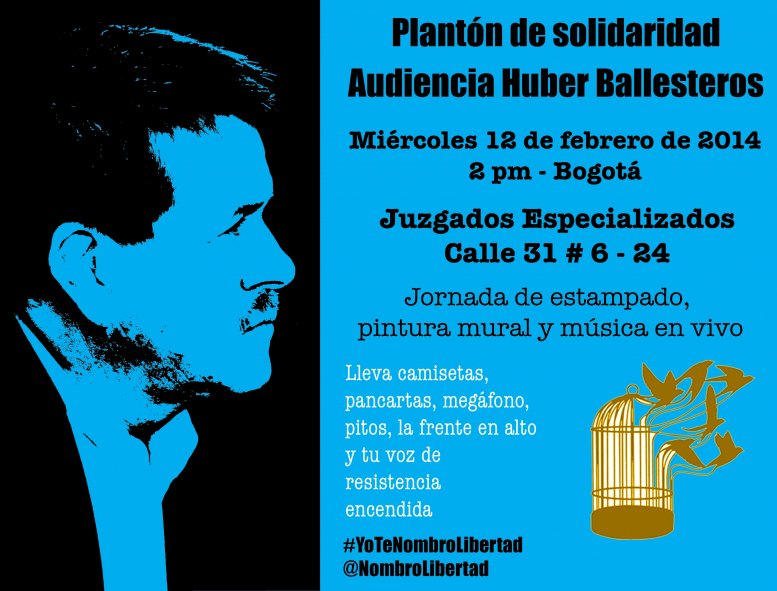 Plantón en solidaridad con Huber Ballesteros