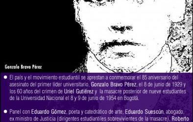 Invitación al panel ¿Sabia usted qué pasó el 8 y 9 de junio hace 60 años?: Homenaje al estudiante Gonzalo Bravo Pérez