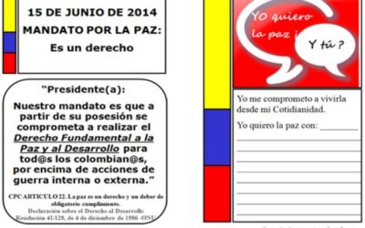 Organizaciones invitan a depositar Mandato por la Paz el 15 de junio