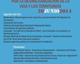 II  Foro Distrital por la Desmilitarización de la Vida y los Territorios – Construcción de agendas.