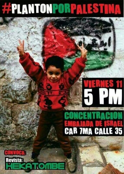 Hoy, 5:00 p.m.: Colombia se moviliza en respaldo al pueblo palestino