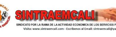 pronunciamiento de organizaciones en respaldo a la junta directiva de SINTRAEMCALI