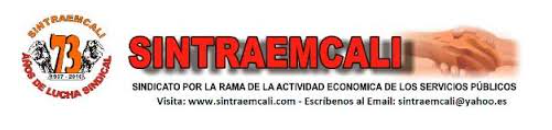pronunciamiento de organizaciones en respaldo a la junta directiva de SINTRAEMCALI
