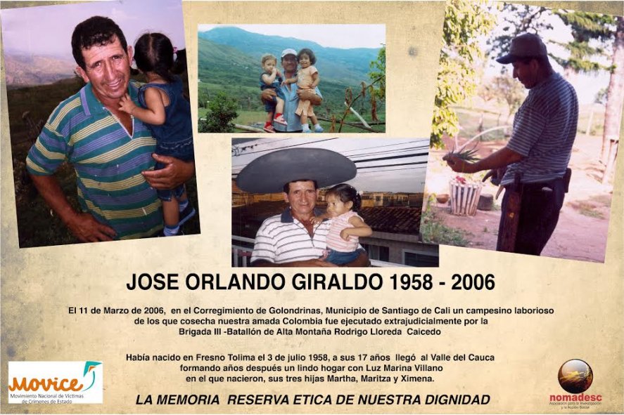 ¡Hagamos memoria! José Orlando Giraldo Barrera ejecutado extrajudicialmente por el Ejército Nacional