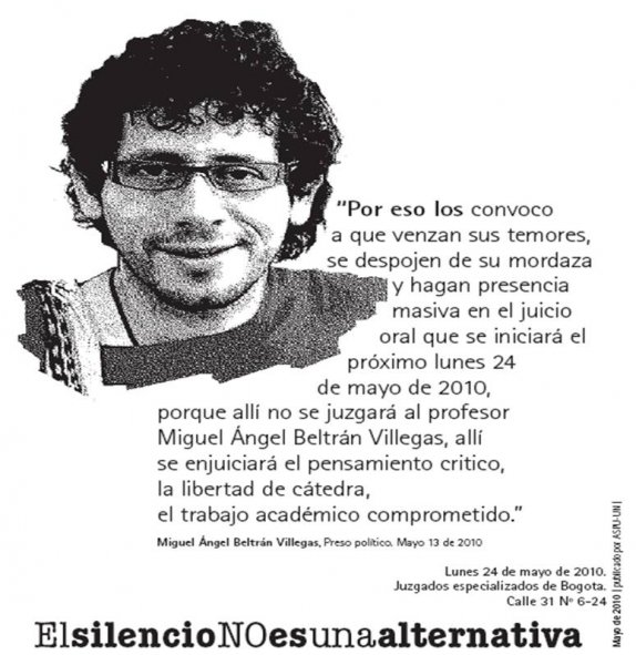 El profesor Miguel Ángel Beltrán y otros presos políticos son recibidos a golpes en La Picota por guardia del Inpec