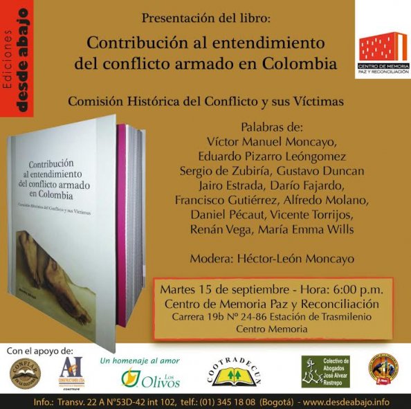 Presentan edición del informe de la comisión histórica del conflicto y sus víctimas