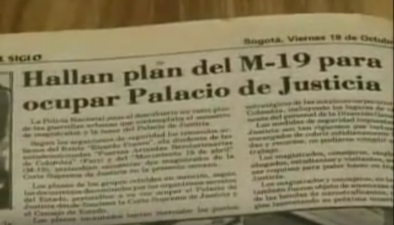 El Ejército Nacional conocía de los planes del M-19 para tomarse el Palacio de Justicia