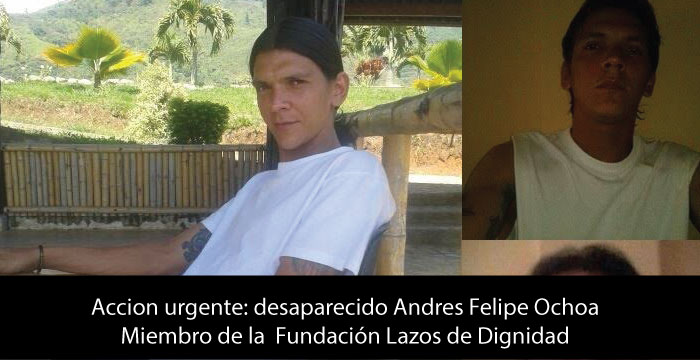 Desaparición de Andrés Felipe Ruge Ochoa en Barranquilla, miembro de la  Fundación Lazos de Dignidad