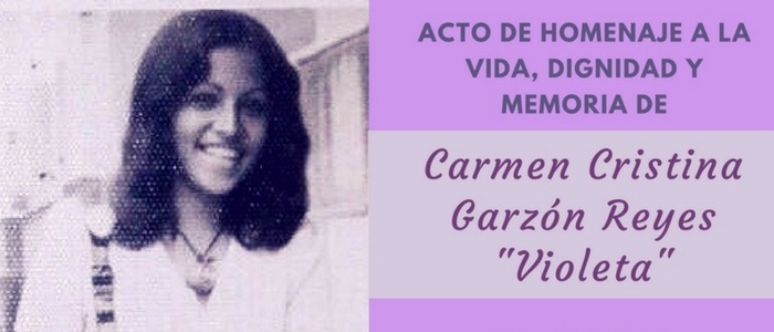 Este 10 de noviembre el cuerpo de Carmen Cristina Garzón vuelve al seno de su hogar