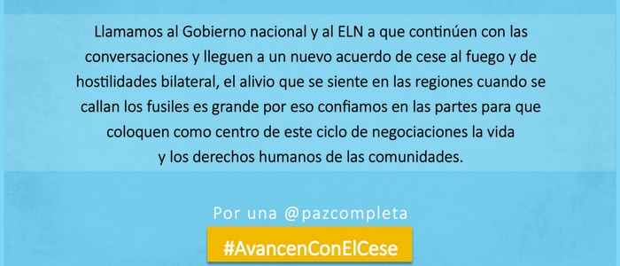 Por Arauca y los territorios #AvancenConElCese