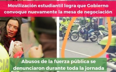 Movilización estudiantil logra que el gobierno convoque nuevamente la mesa de negociación