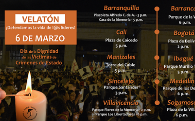 127 organizaciones convocamos Velatón por la vida y la paz: No más asesinatos de líderes sociales