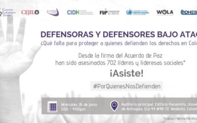 Organizaciones de la sociedad civil denuncian la grave situación de las personas defensoras de Derechos Humanos en América