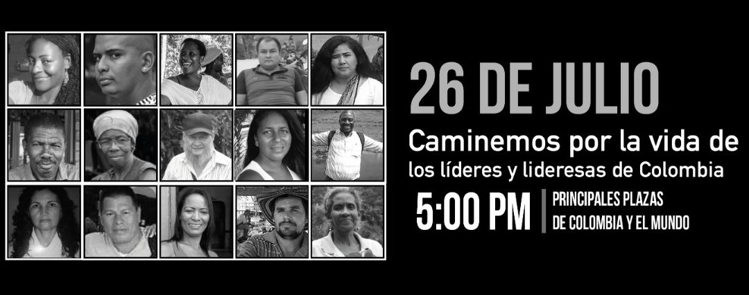 Mañana 110 ciudades caminarán  por la vida de las y los líderes sociales