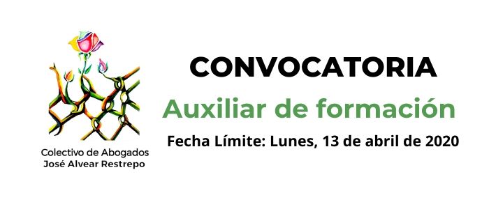 Convocatoria para el cargo de Auxiliar de Formación