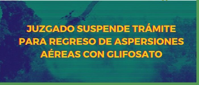 Juzgado suspende trámite para regreso  de aspersiones aéreas con glifosato