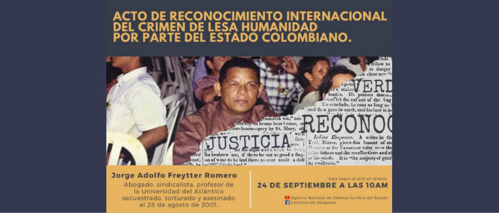 Acto de reconocimiento responsabilidad del Estado Colombiano en el caso Jorge Adolfo Freytter Romero