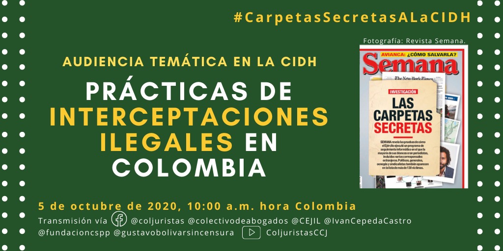 CIDH Convoca audiencia sobre inteligencia ilegal en Colombia