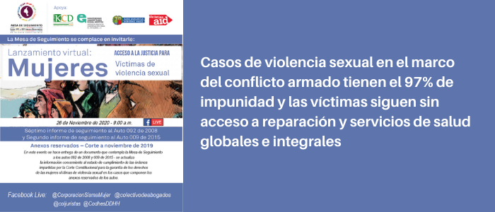 Casos de violencia sexual en el marco del conflicto armado tienen el 97% de impunidad