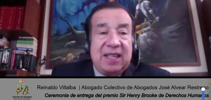 Palabras de Reinaldo Villalba al recibir el premio Sir Henry Brooke de derechos humanos