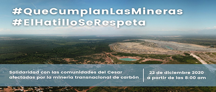 Manifiesto por la dignidad de las comunidades afectadas por la minería transnacional de carbón en el Cesar