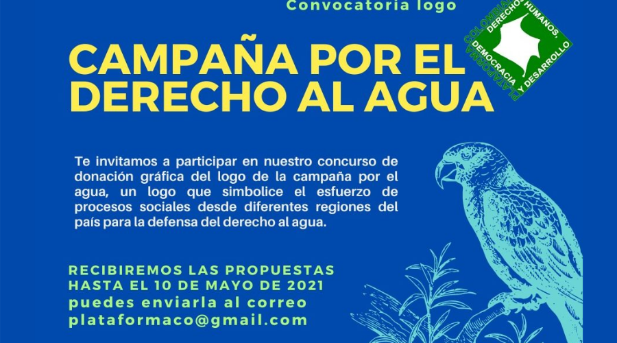 Invitación para participar en el concurso para la elección del logo oficial de la Campaña Nacional por el Derecho al Agua en Colombia.