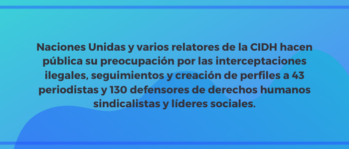 Naciones Unidas y varios relatores de la CIDH preocupados por interceptaciones ilegales