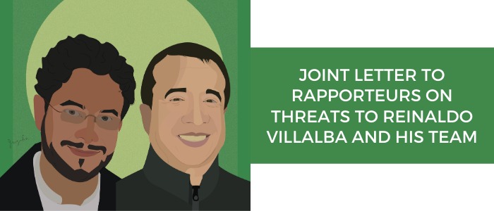 Joint letter to Rapporteurs on threats to Reinaldo Villalba and his team