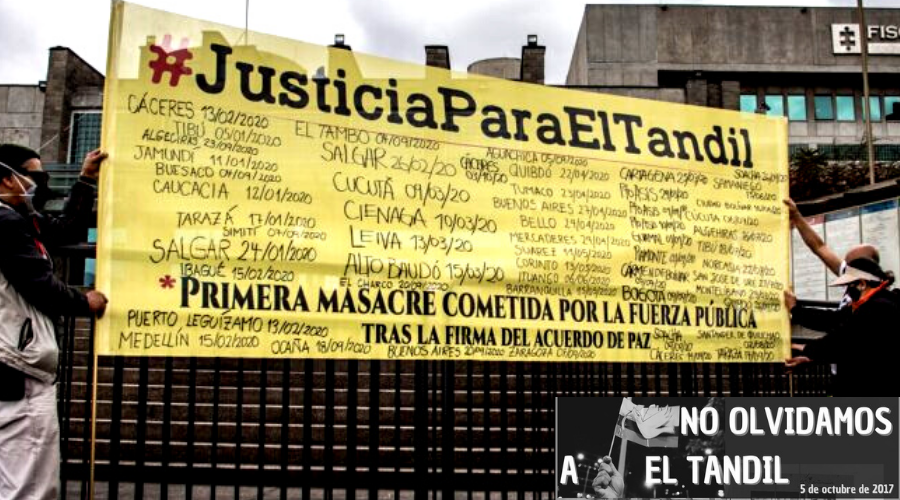 A cuatro años de cometida la masacre de El Tandil, solicitamos a la Corte Constitucional que remita el caso a justicia ordinaria