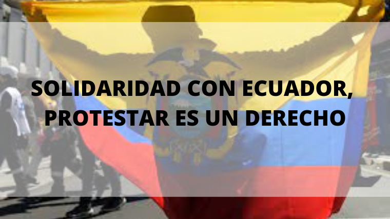 Solidaridad con Ecuador, protestar es un derecho por: Plataforma Colombiana de Derechos Humanos, Democracia y Desarrollo