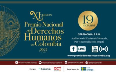 Conoce las y los finalistas al Premio Nacional de Derechos Humanos en Colombia – 2022