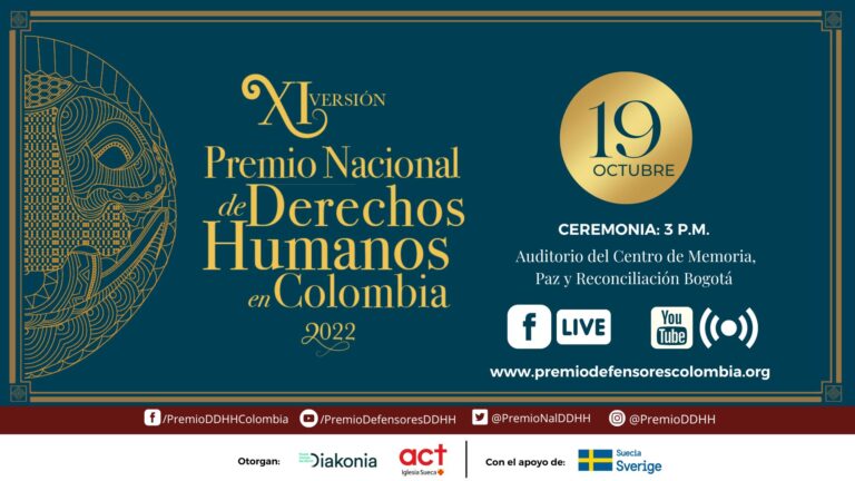 Conoce las y los finalistas al Premio Nacional de Derechos Humanos en Colombia – 2022