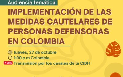 Organizaciones de DD. HH. presentan ante CIDH propuestas para garantizar la implementación de las medidas cautelares de personas defensoras en Colombia