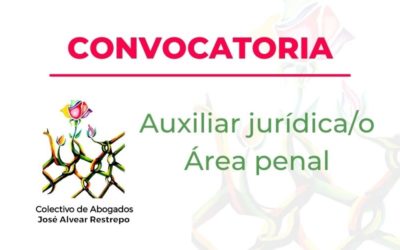  Convocatoria Auxiliar Jurídica/o Área de Penal 