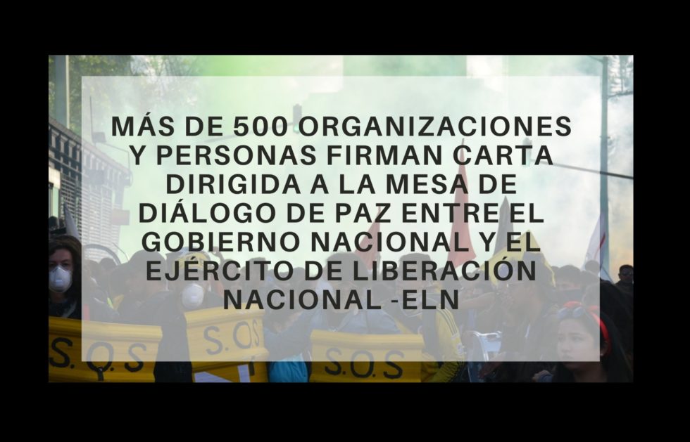 Carta dirigida a la mesa de diálogo de paz entre el Gobierno Nacional y ...