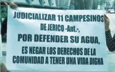 Respaldo a los 11 campesinos imputados por la Fiscalía a instancia de la AngloGold Ashanti en Jericó